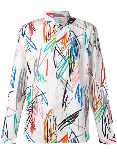 dior scribble shirt|Dior designer dress shirts.